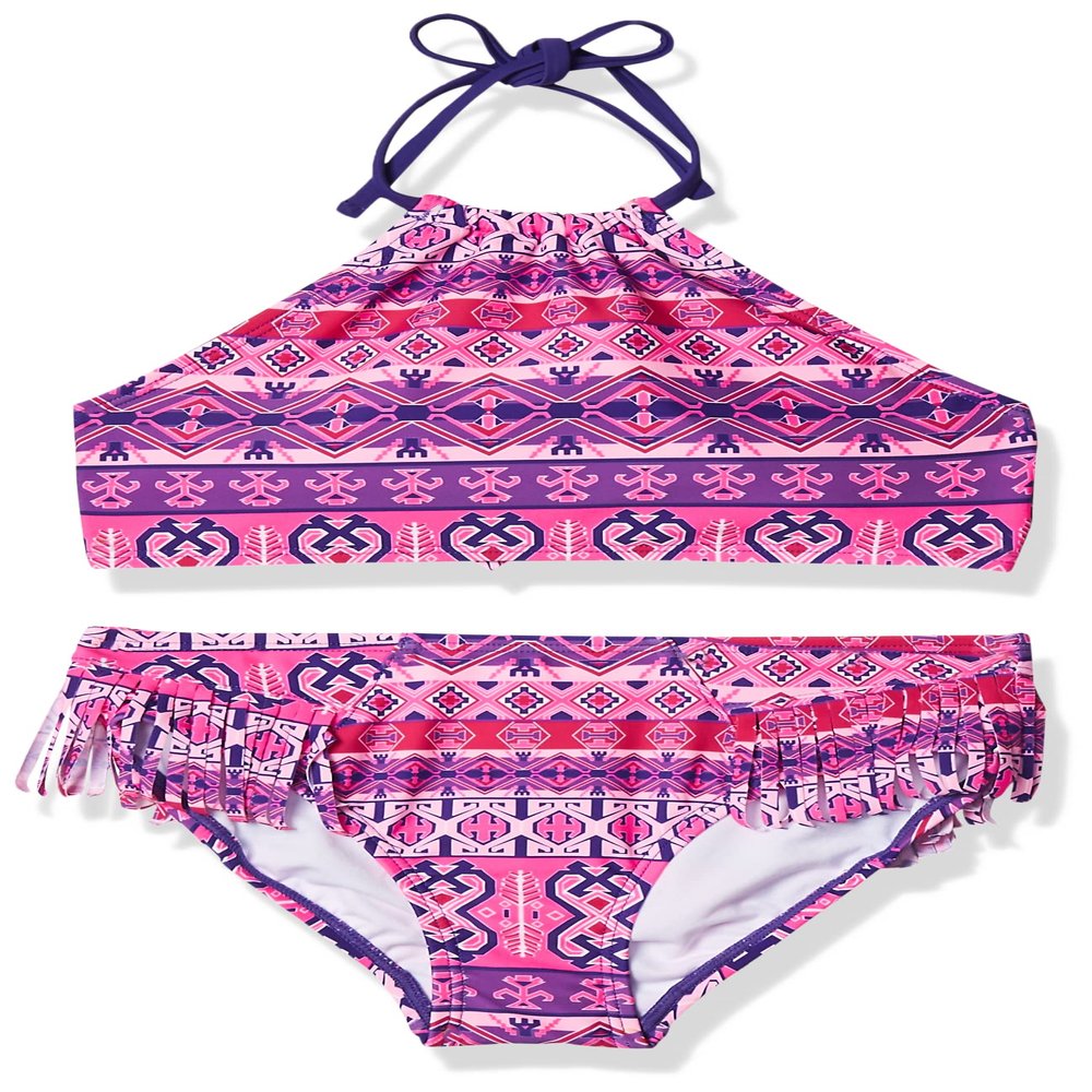 Kanu Surf Girls' Big Mahina Halter Bikini Beach Sport 2-Piece Swimsuit, Pink, 7