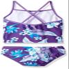 Kanu Surf Girls' Little Alania Floral Banded Tankini Beach Sport 2-Piece Swimsuit, Purple, 5 view 2