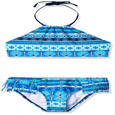 Kanu Surf Girls' Big Mahina Halter Bikini Beach Sport 2-Piece Swimsuit, Blue, 12