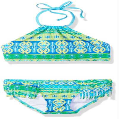Kanu Surf Girls' Big Mahina Halter Bikini Beach Sport 2-Piece Swimsuit, Green, 10