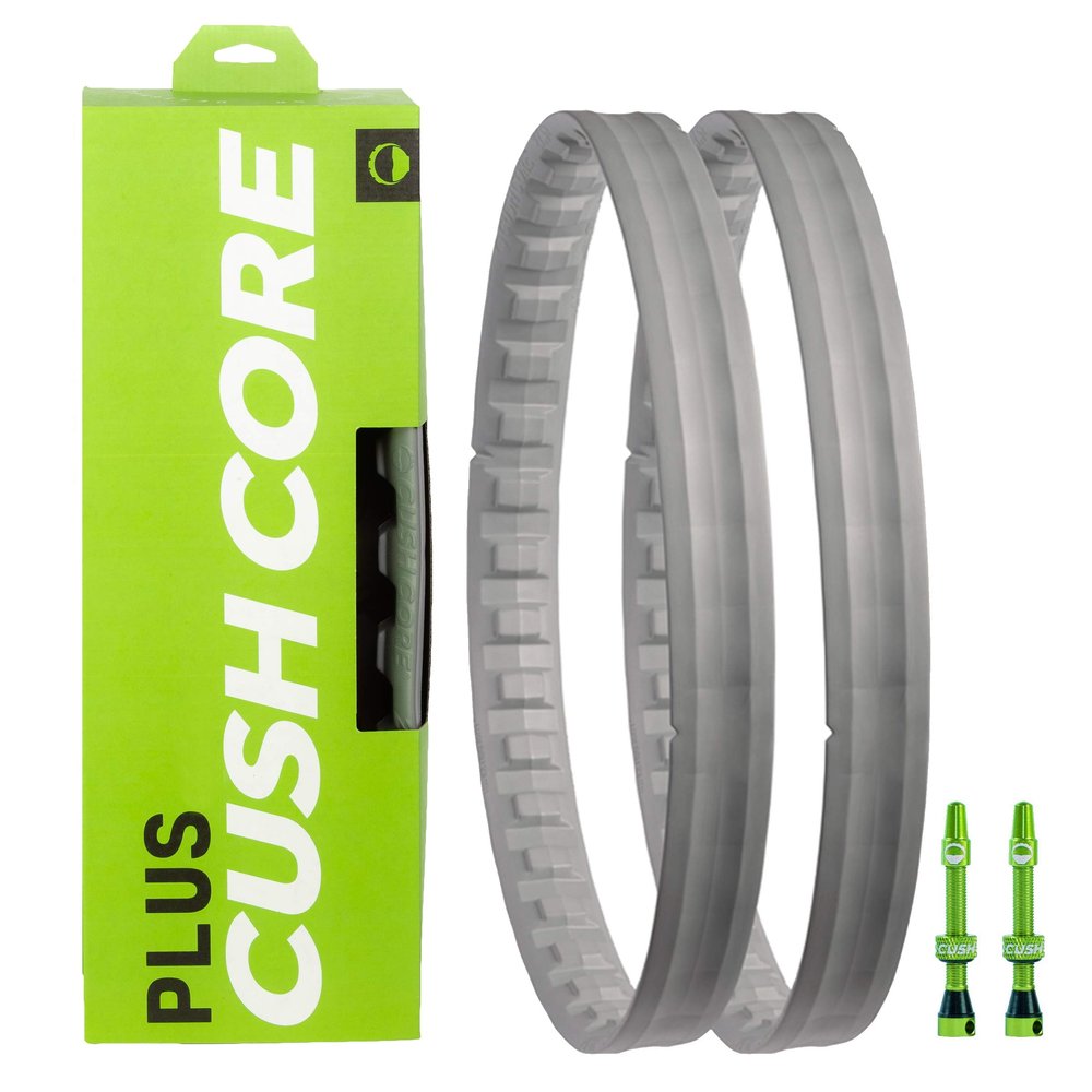 CushCore Plus Set - Includes (2) Tire Inserts, (2) Presta Valves & Rim Stickers, Easy at-Home Installation, Bicycle Tire Inserts, Helps Improve Ride Quality, Fits a 2.6"-3.0" Tire (2-Pack)