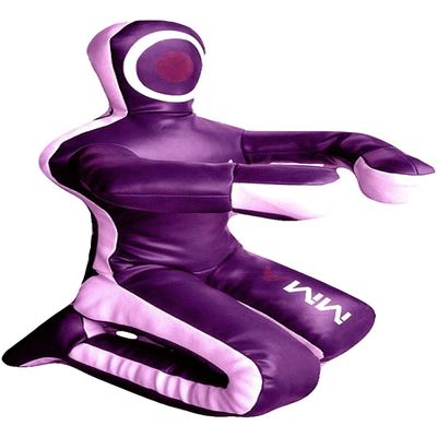 Bestzo MMA Jiu Jitsu Judo Punching Bag Grappling Dummy Purple/Pink Sitting Position Hands on Front Canvas- 59 inches-Unfilled