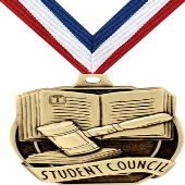 Crown Awards Academic Medals - 2" Gold Student Council Medals 20 Pack