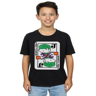 DC Comics Boys Chibi Joker Playing Card T-Shirt 9-11 Years Black