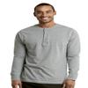 Knocker Men's Cotton Long Sleeve Henley Shirt (XL, Heather Grey) view 2