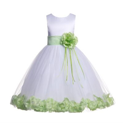 ekidsbridal Floral Rose Petals White Flower Girl Dress Pageant Dresses Junior Flower Girl Dress Birthday Girl 007 10