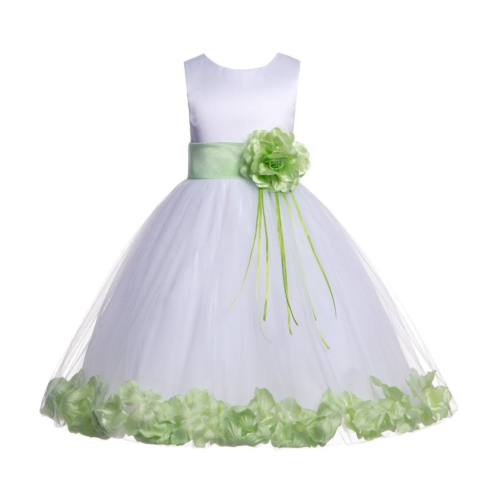 ekidsbridal Floral Rose Petals White Flower Girl Dress Pageant Dresses Junior Flower Girl Dress Birthday Girl 007 10