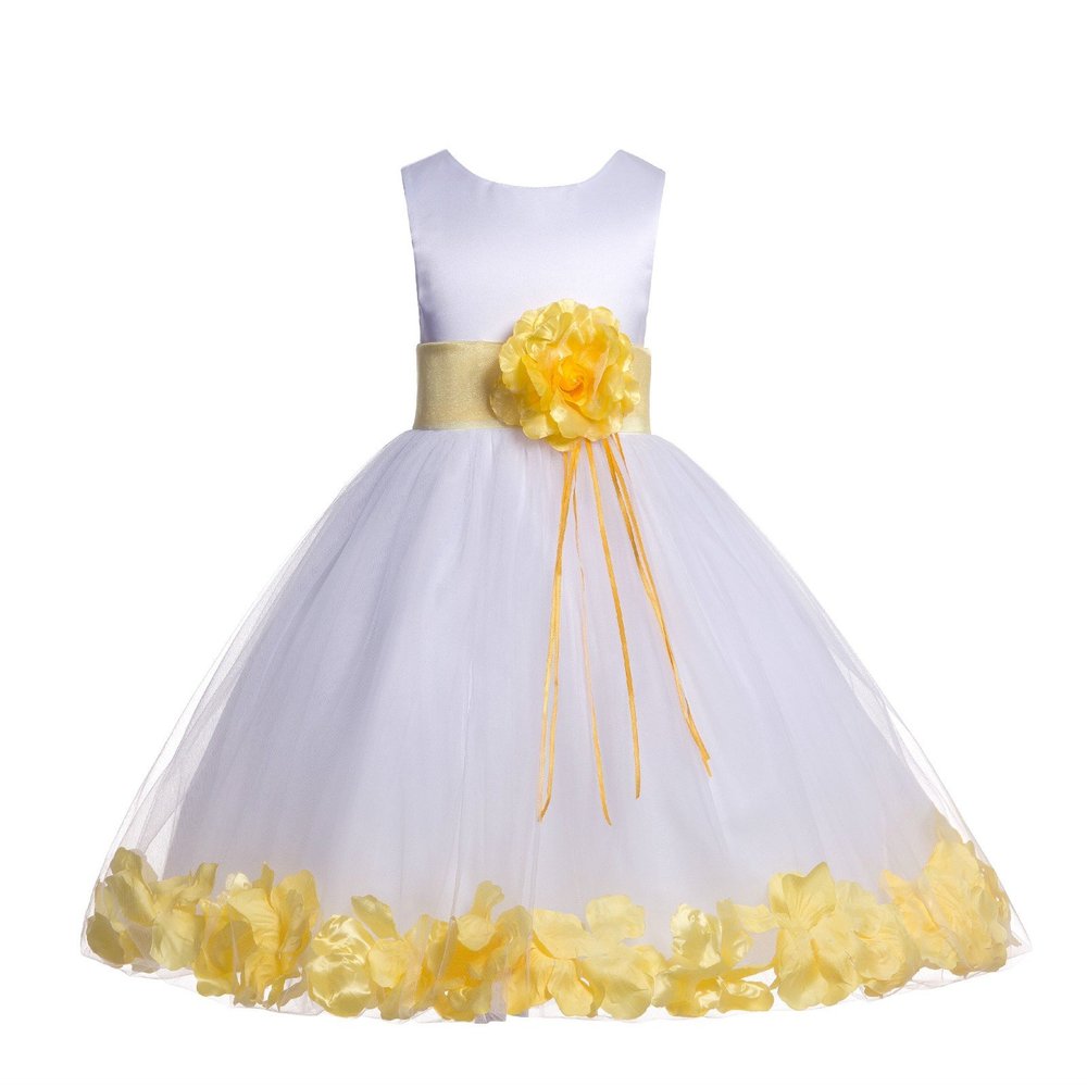 ekidsbridal Floral Rose Petals White Flower Girl Dress Pageant Dresses Junior Flower Girl Dress Birthday Girl 007 10