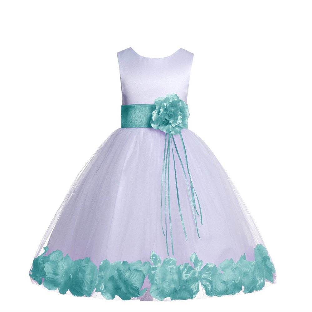 ekidsbridal Floral Rose Petals White Flower Girl Dress Pageant Dresses Junior Flower Girl Dress Birthday Girl 007 10