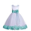 ekidsbridal Floral Rose Petals White Flower Girl Dress Pageant Dresses Junior Flower Girl Dress Birthday Girl 007 10 view 1