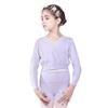 117246005 Long Sleeve Cross Front Warm Ups Dance Wrap Top Sweaters for Girls Lilac Purple view 1