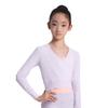 117246005 Long Sleeve Cross Front Warm Ups Dance Wrap Top Sweaters for Girls Lilac Purple view 2