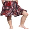 RaanPahMuang Girls Wild Flowing Dashiki Patch Skirt 3/4 Capri Length Elastic Waist, 3 Years-4 Years, Brick Red view 1