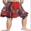 RaanPahMuang Girls Wild Flowing Dashiki Patch Skirt 3/4 Capri Length Elastic Waist, 3 Years-4 Years, Brick Red view 2