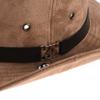 WITHMOONS Suede Hat Outback Hat Fedora with Cord CD8858 (Beige) view 3