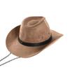 WITHMOONS Suede Hat Outback Hat Fedora with Cord CD8858 (Beige) view 4