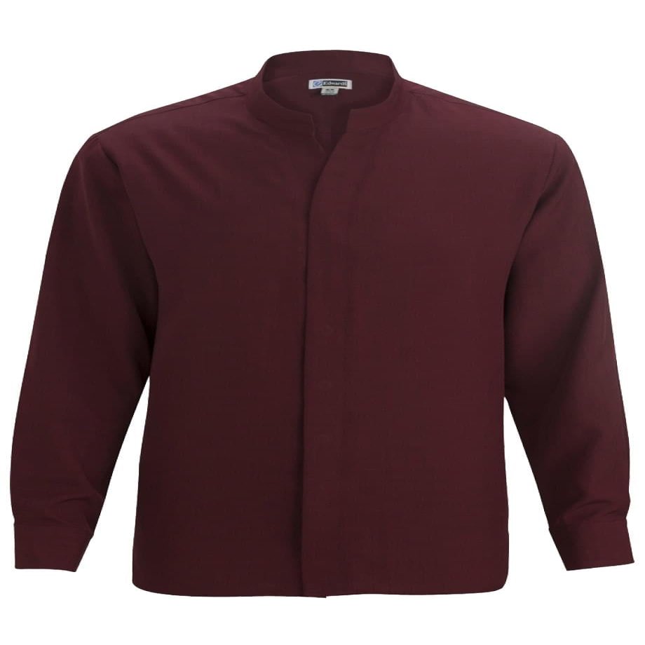 Edwards Garment Mens Stand-UP Collar Shirt Burgundy