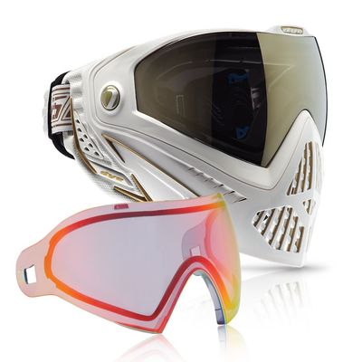 Dye i5 Paintball Goggle (White/Gold with Bronze Fire Thermal Lens Combo)