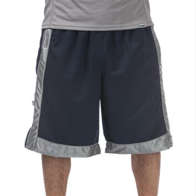 Pro Club Men's Heavyweight Mesh Basketball Shorts, Navy/Gray, Medium