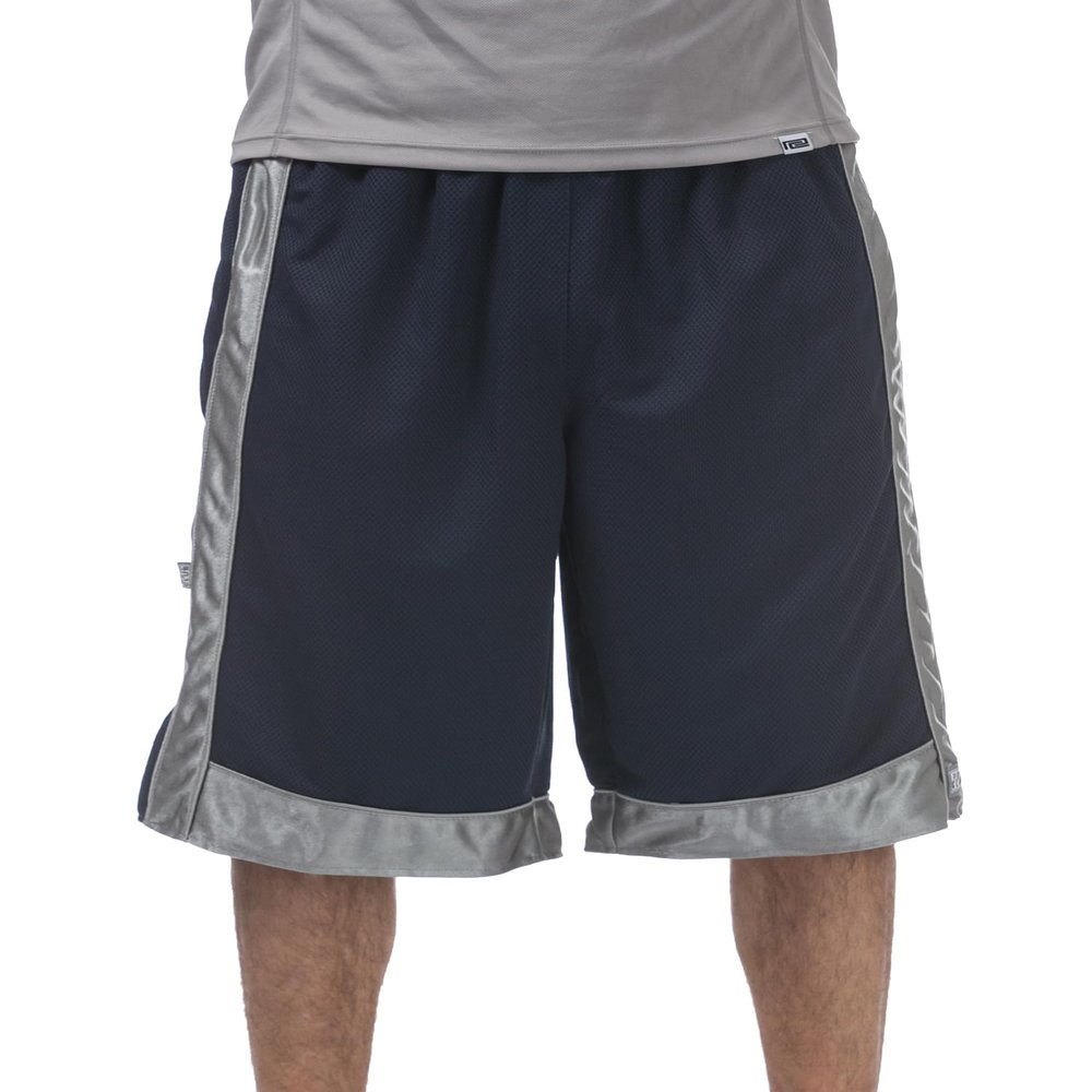 Pro Club Men's Heavyweight Mesh Basketball Shorts, Navy/Gray, Large