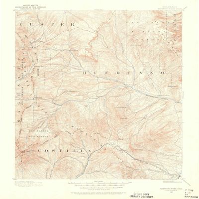 YellowMaps Huerfano Park CO topo map, 1:125000 Scale, 30 X 30 Minute, Historical, 1889, Updated 1961, 20.6 x 16.6 in - Tyvek