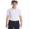 PGA TOUR Boys Airflux Short Sleeve Golf Polo Shirt, Ribbed Collar, Moisture-Wicking, Sun Protection, Ventilated Lightweight, Bright White, Small view 1