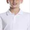 PGA TOUR Boys Airflux Short Sleeve Golf Polo Shirt, Ribbed Collar, Moisture-Wicking, Sun Protection, Ventilated Lightweight, Bright White, Small view 3