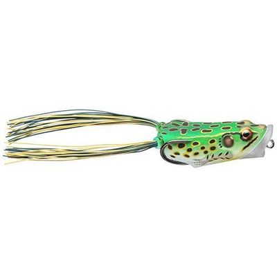 LiveTarget FHP55T512 Frog Body Hollow Body Popper Bait, Freshwater, 2" Length, 3/8 oz Weight, Green/Yellow, Per 1,Multicolored