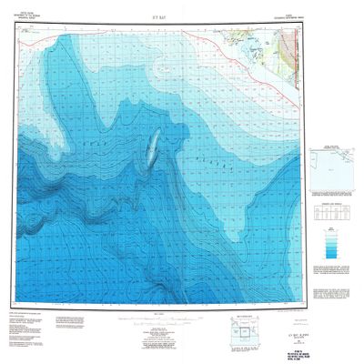 YellowMaps ICY Bay AK topo map, 1:250000 Scale, 1 X 3 Degree, Historical, 1961, Updated 1984, 23.4 x 34.4 in - Tyvek