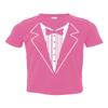 P&B Tuxedo White Funny Wedding Toddler T-Shirt, 3T, Pink view 1