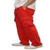 URBANJ Men's Heavyweight Fleece Cargo Sweatpants Loose Fit Open Bottom Cargo Pants Size S-5XL (US, Alpha, X-Large, Regular, Regular, Red) view 2