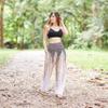 Lannaclothesdesign Women's Smocked Waist Boho Flowy Yoga Harem Pants Hippie Clothes (XXL, White) view 3