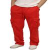 URBANJ Men's Heavyweight Fleece Cargo Sweatpants Loose Fit Open Bottom Cargo Pants Size S-5XL (US, Alpha, Small, Regular, Regular, Red) view 1