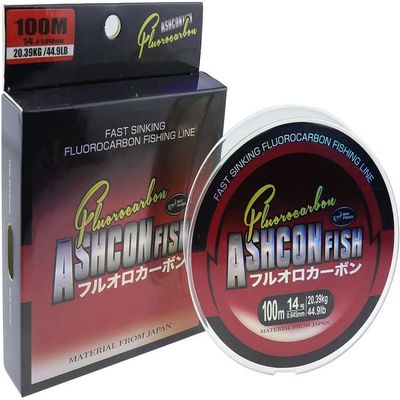 Ashconfish 100% Pure Fluorocarbon Fishing Line Invisible, Abrasion-Resistant, Fast-Sinking Leader Line for Saltwater & Freshwater (High Sensitivity, Zero Stretch, Superior Knot Strength)
