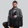 DOSHI - Large Classic Vegan Briefcase 3 for Men and Women - Premium Microfiber Vegan Leather Briefcase Bag - Briefcase Laptop Bag with 3 Zipper Pocket - Laptop Messenger Bag with Padded Shoulder Strap view 3