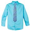 Spring Notion Big Boys' Cotton Blend Dress Shirt and Tie Set 5 River Blue view 1