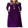 AUSELILY Plus Size Maxi Dress for Women Casual Long Sleeve Crewneck Empire Waist Long Dresses with Pockets 2026 Purple 2XL view 1