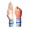WOD Wear Wrist Wraps for Powerlifting, Strength Training, Bodybuilding, Cross Training, Olympic Weightlifting, Yoga Support - One Size Fits All (Gray/Blue Stitch)