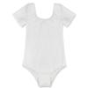 CHICTRY Girls Children Classic Cotton Short Sleeve Dance Wear Leotard Gymnastics Bodysuit Clothes White 10 view 1