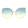 PASTL Foxy Cateye Flat Lens Sunglasses Super Oversize Metal Frame Blue Yellow Gradient view 2