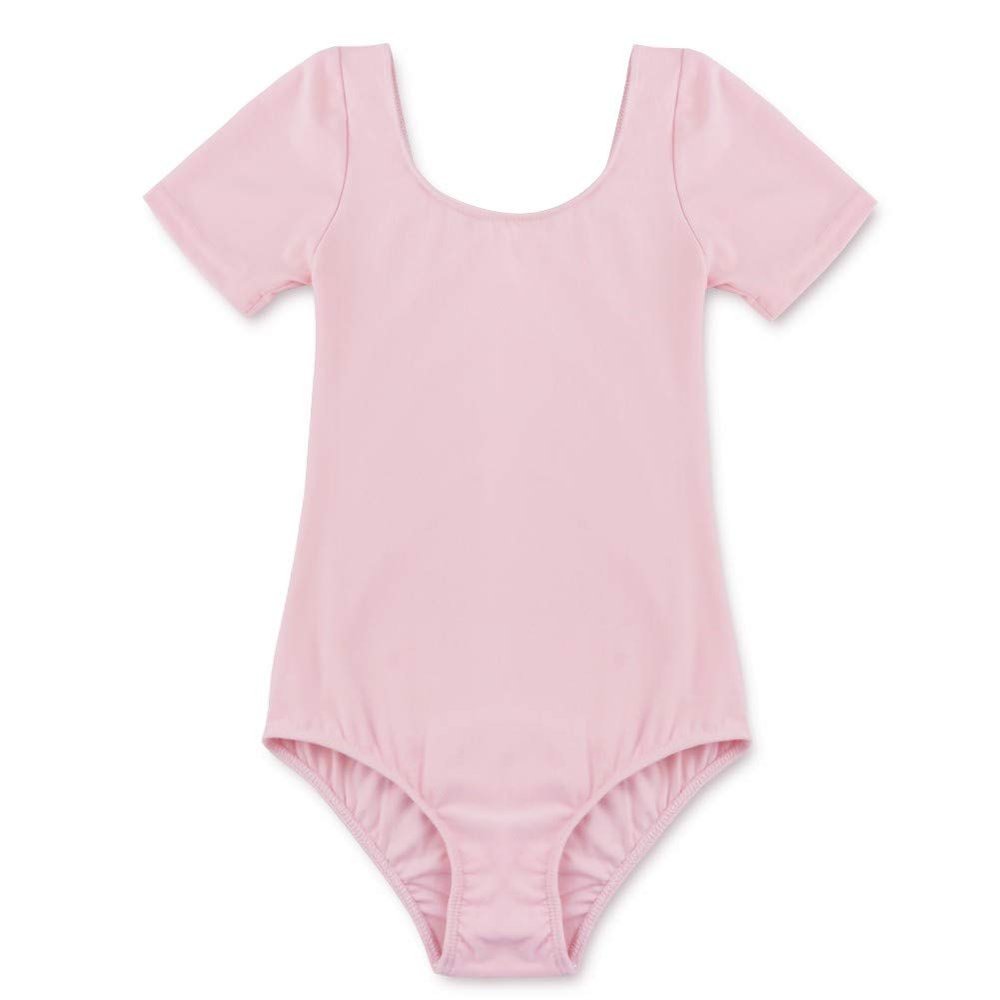 CHICTRY Girls Children Classic Cotton Short Sleeve Dance Wear Leotard Gymnastics Bodysuit Clothes Pink 12