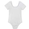 CHICTRY Girls Children Classic Cotton Short Sleeve Dance Wear Leotard Gymnastics Bodysuit Clothes White 8 view 2