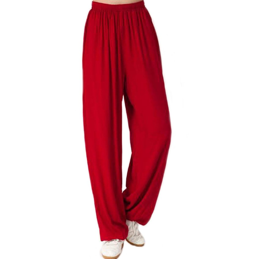 Men Super Soft Harem Pants Modal Yoga Pants Elastic Pilates Pants Sport Pants (XXXL, Wine Red)