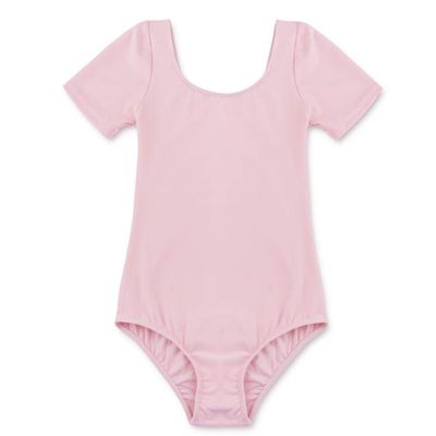 CHICTRY Girls Children Classic Cotton Short Sleeve Dance Wear Leotard Gymnastics Bodysuit Clothes Pink 4