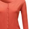 Basic Solid Round Neck Sweater Cardigan Orange Size L view 3