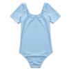 CHICTRY Girls Children Classic Cotton Short Sleeve Dance Wear Leotard Gymnastics Bodysuit Clothes Blue 6 view 2