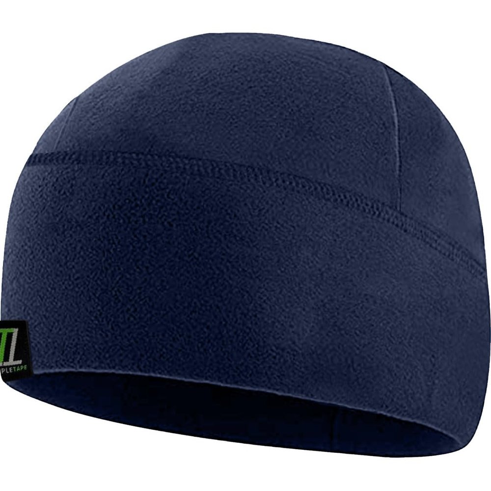 Temple Tape Tactical Fleece Watch Cap Beanie  Skull Cap Fleece Hat - Navy - XL (for Larger Heads)