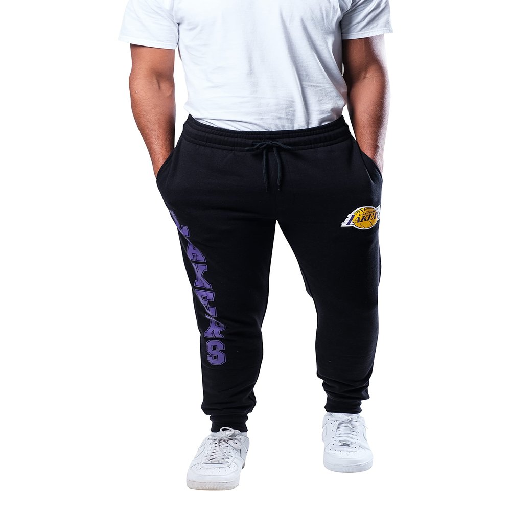 Ultra Game NBA Men's Super Soft Team Jogger Sweatpants, Los Angeles Lakers, Heather Gray 18, X-Large