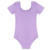 CHICTRY Girls Children Classic Cotton Short Sleeve Dance Wear Leotard Gymnastics Bodysuit Clothes Lavender 4 view 2