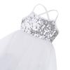YiZYiF Kids Girl's Camisole Sequined Tutu Ballet Dance Party Leotard Dress (3-4, Asymmetric White) view 3